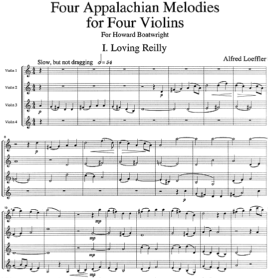 Four Appalachian Melodies for Four Violins