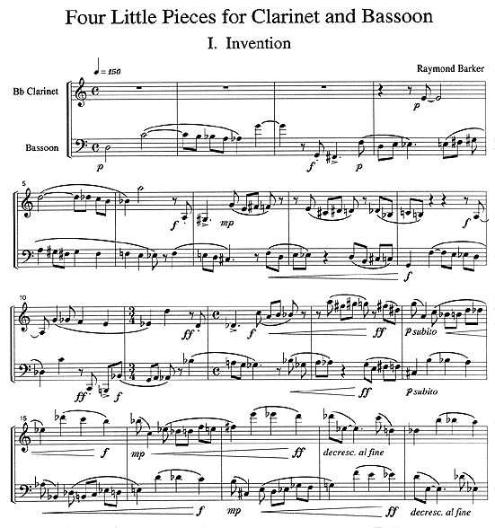 Four Little Pieces for Clarinet and Bassoon