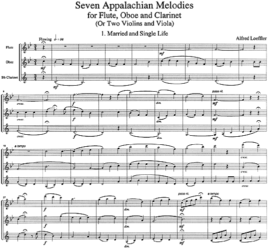 Seven Appalachian Melodies for Flute, Oboe and Clarinet