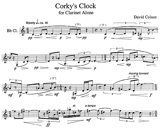 Corky's Clock for Clarinet Alone